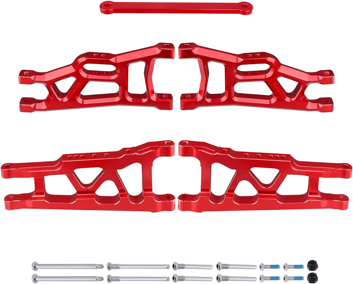 IRonManRc RED Front & Rear Aluminum Suspension Arms w/Tie Bar 2WD SLASH, RUSTLER, STAMPEDE