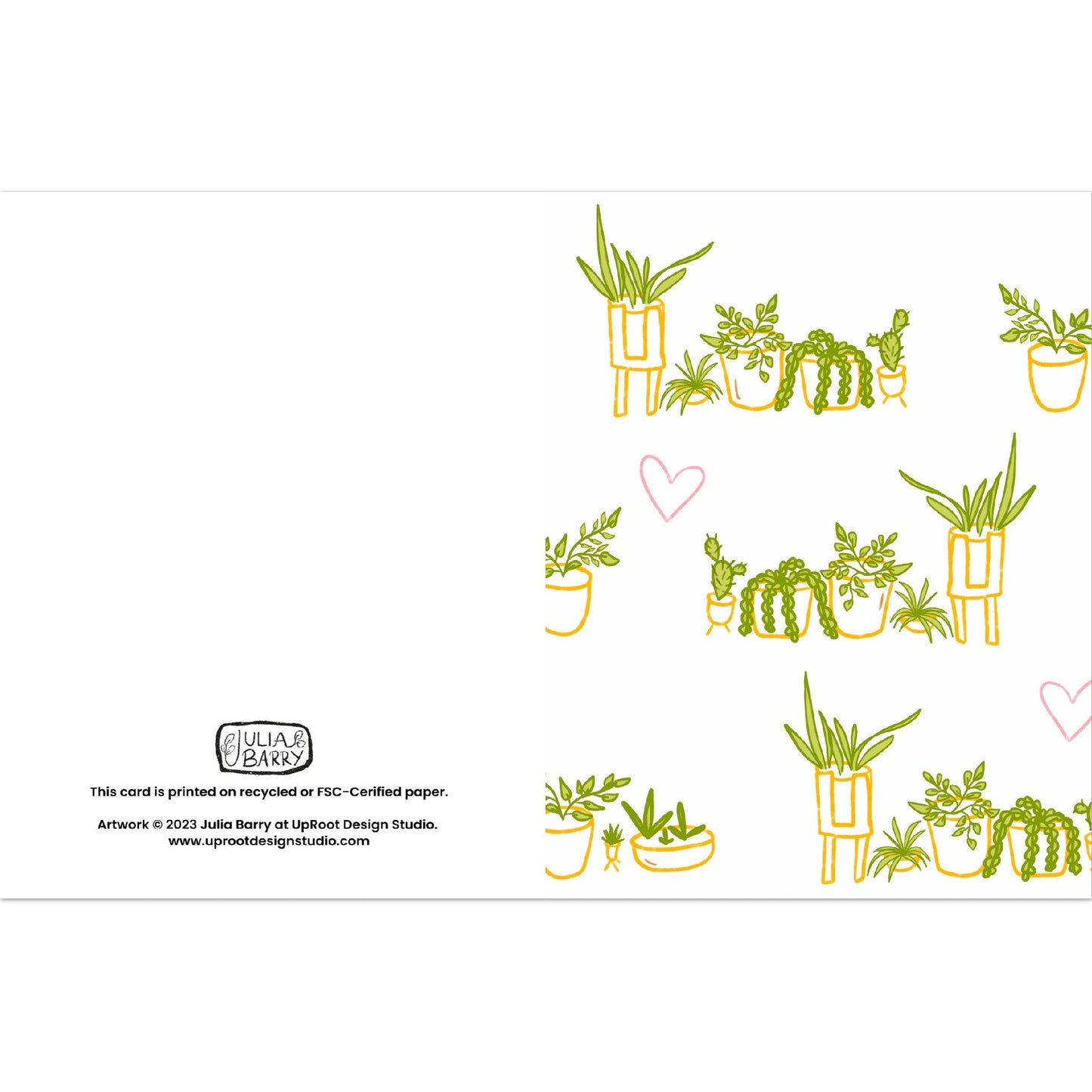Whimsical Love Plants 4x6" Blank Greeting Cards (White) - Pack of 10 (Words of Love)