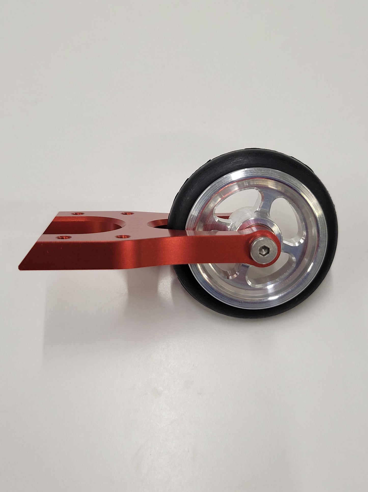 IRonManRc UNIVERSAL Wheelie Bar HORSESHOE w/ Mercedez WHEEL & TIRE *CANDY RED*