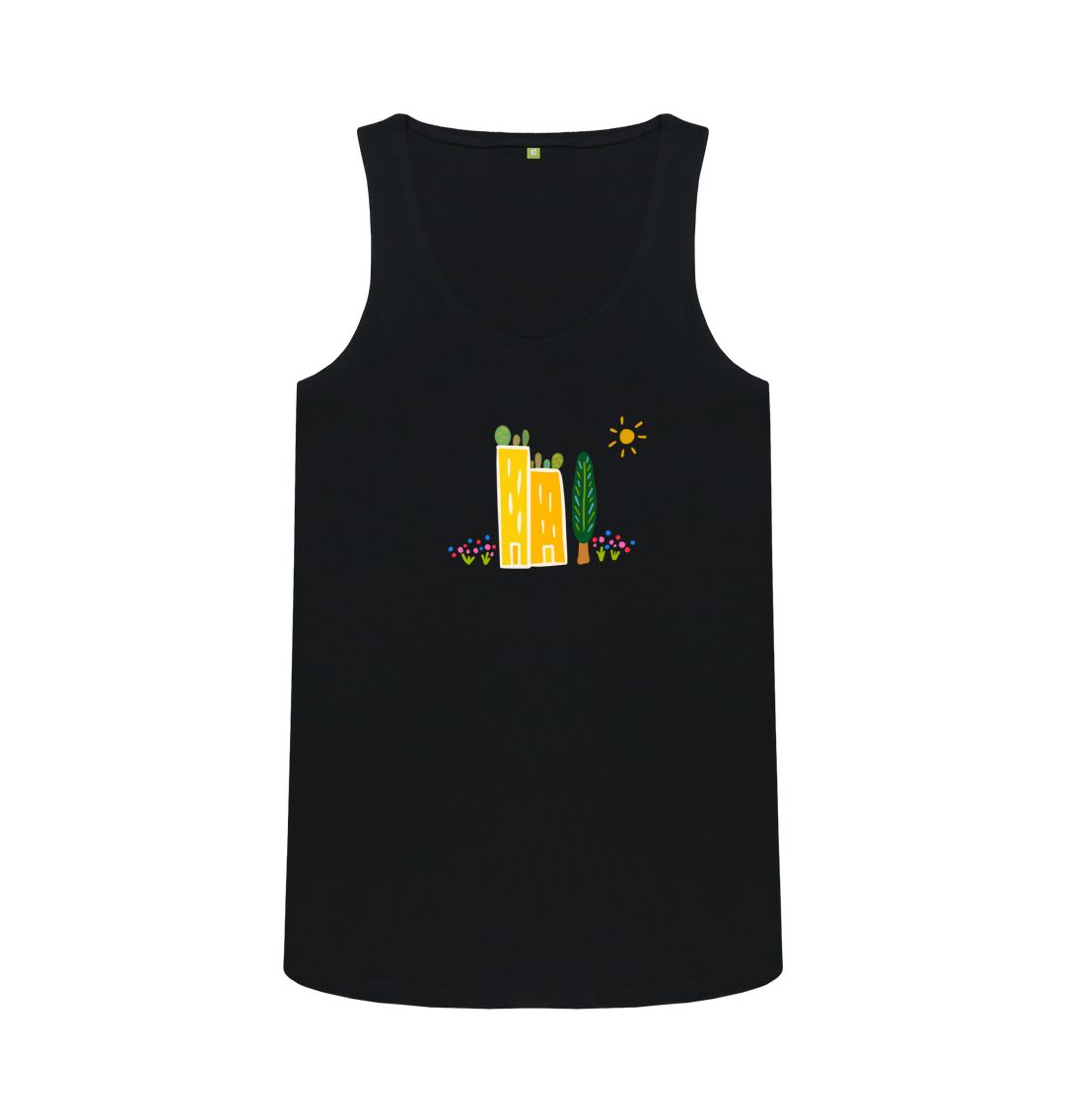 Green Cities Scoop Tank T-Shirt (Black & White)