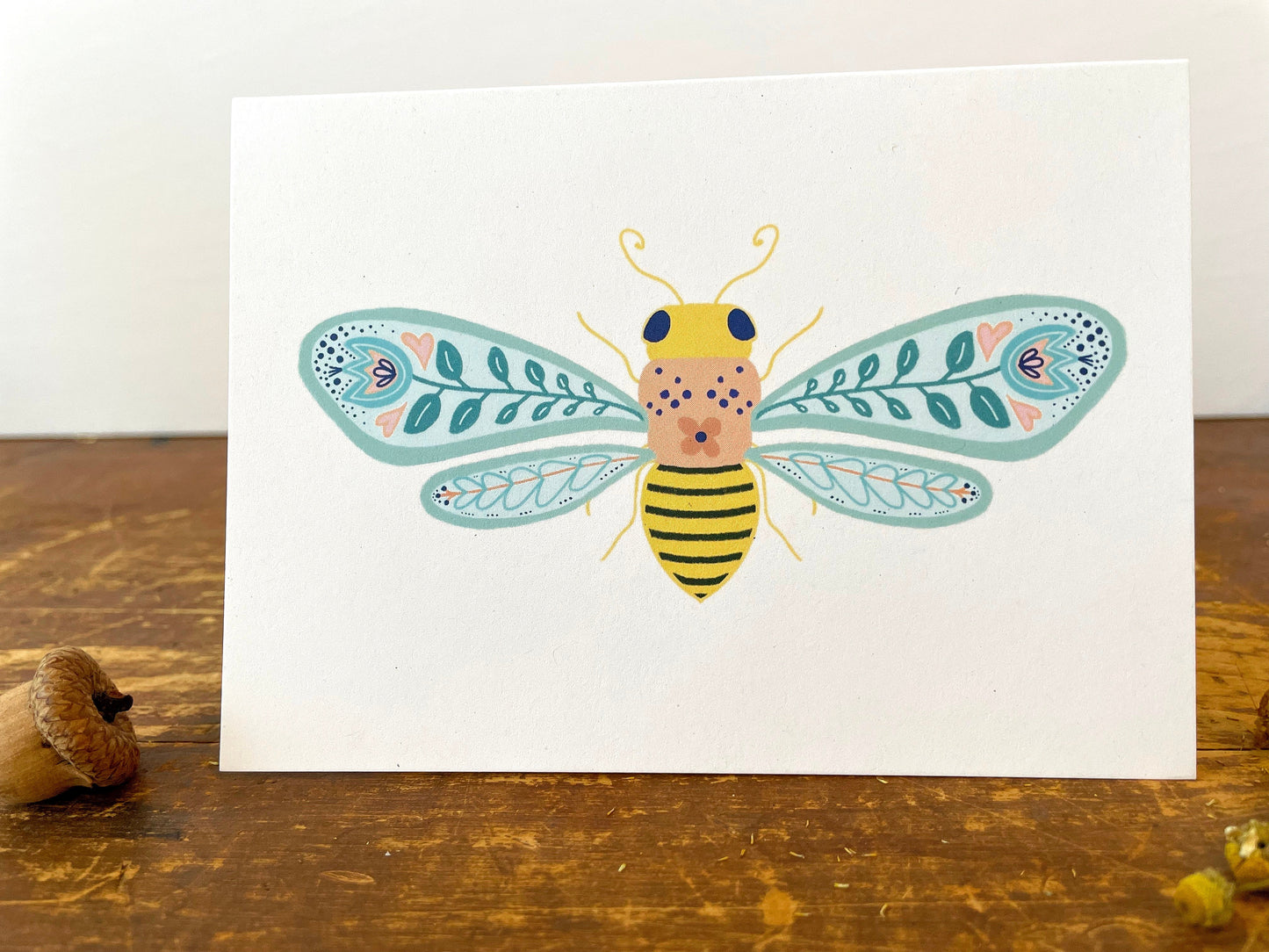 Eco Recycled 4x6 Greeting Cards w. Hand-Drawn Art + Recycled Envelopes, Blank inside - Assorted (Words of Love)