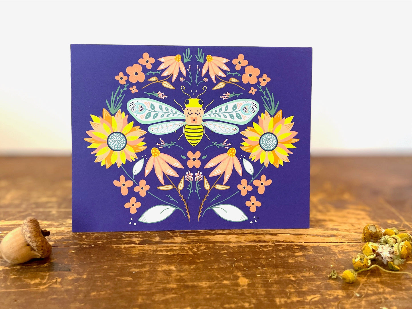 Eco Recycled 4x6 Greeting Cards w. Hand-Drawn Art + Recycled Envelopes, Blank inside - Assorted (Words of Love)