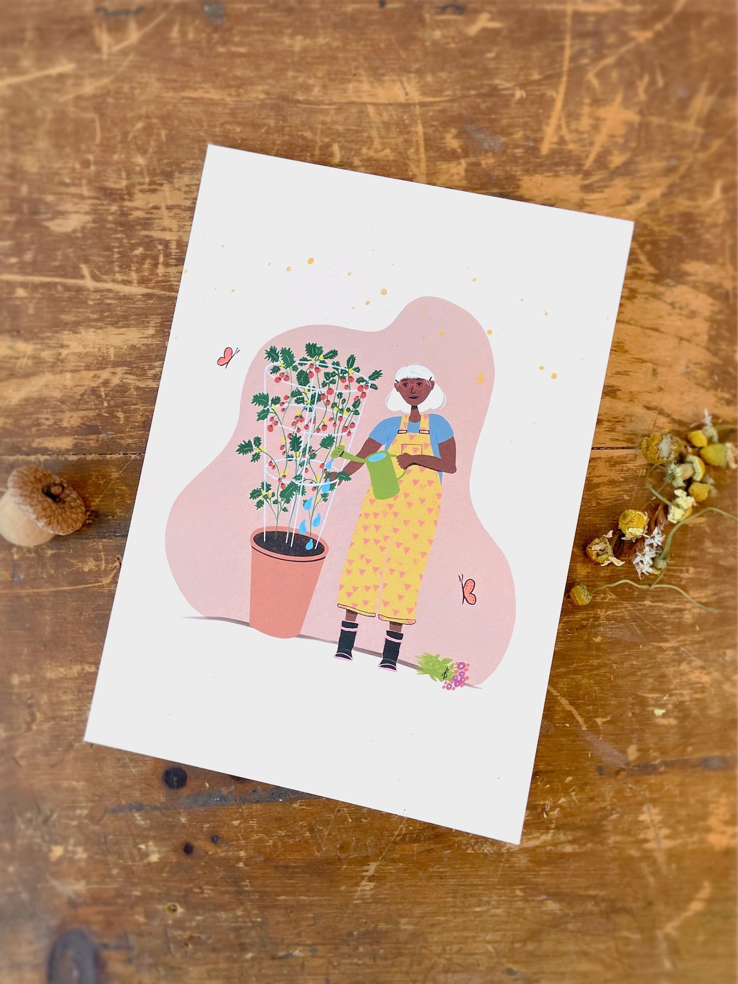 Eco Recycled 4x6 Greeting Cards w. Hand-Drawn Art + Recycled Envelopes, Blank inside - Assorted (Grow & Bloom)