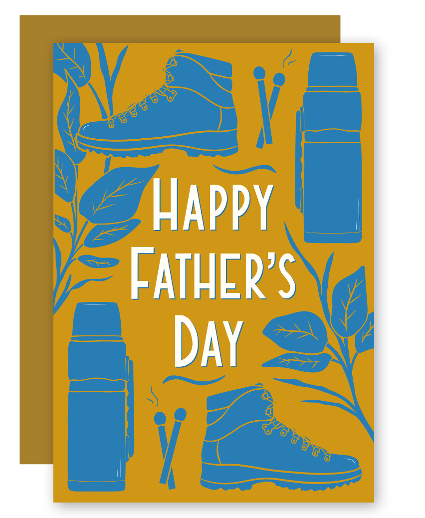 Father's Day Woodsy Camping Hiking Greeting Card + Matching Envelope - Assorted (Occasion)
