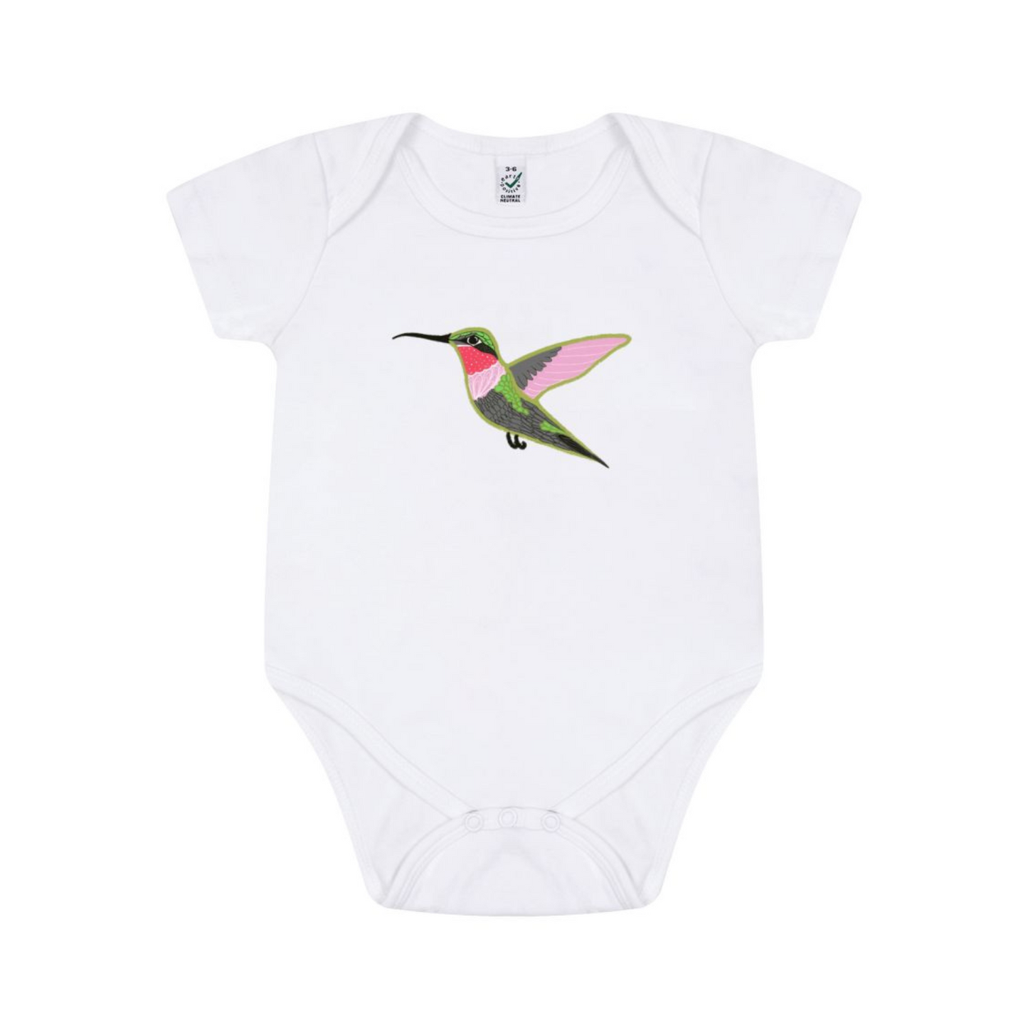 Hummingbird Organic Onesie - White (Celebrate Pollinators)