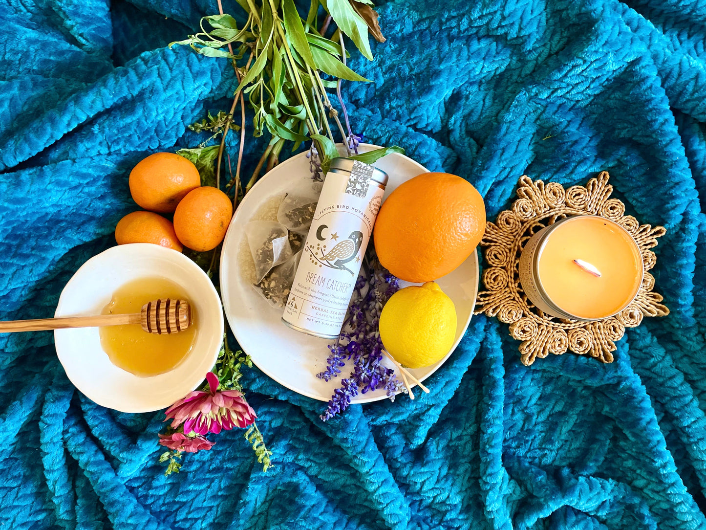 Build Your Own Custom Wellness Box with Organic Eye Pillow, Tea, Soy Candle & Greeting Card w. Envelope