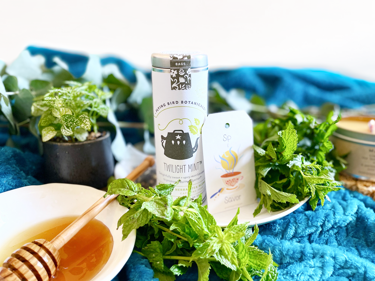 Build Your Own Custom Wellness Box with Organic Eye Pillow, Tea, Soy Candle & Greeting Card w. Envelope