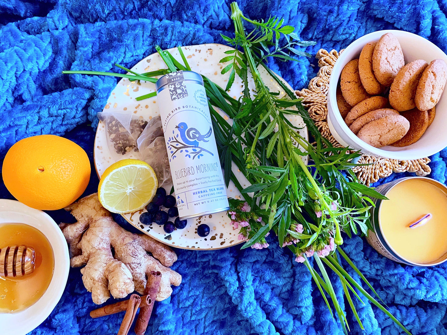Build Your Own Custom Wellness Box with Organic Eye Pillow, Tea, Soy Candle & Greeting Card w. Envelope