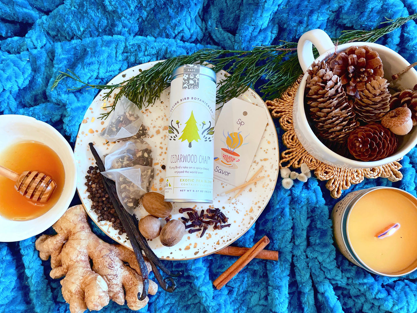 Build Your Own Custom Wellness Box with Organic Eye Pillow, Tea, Soy Candle & Greeting Card w. Envelope