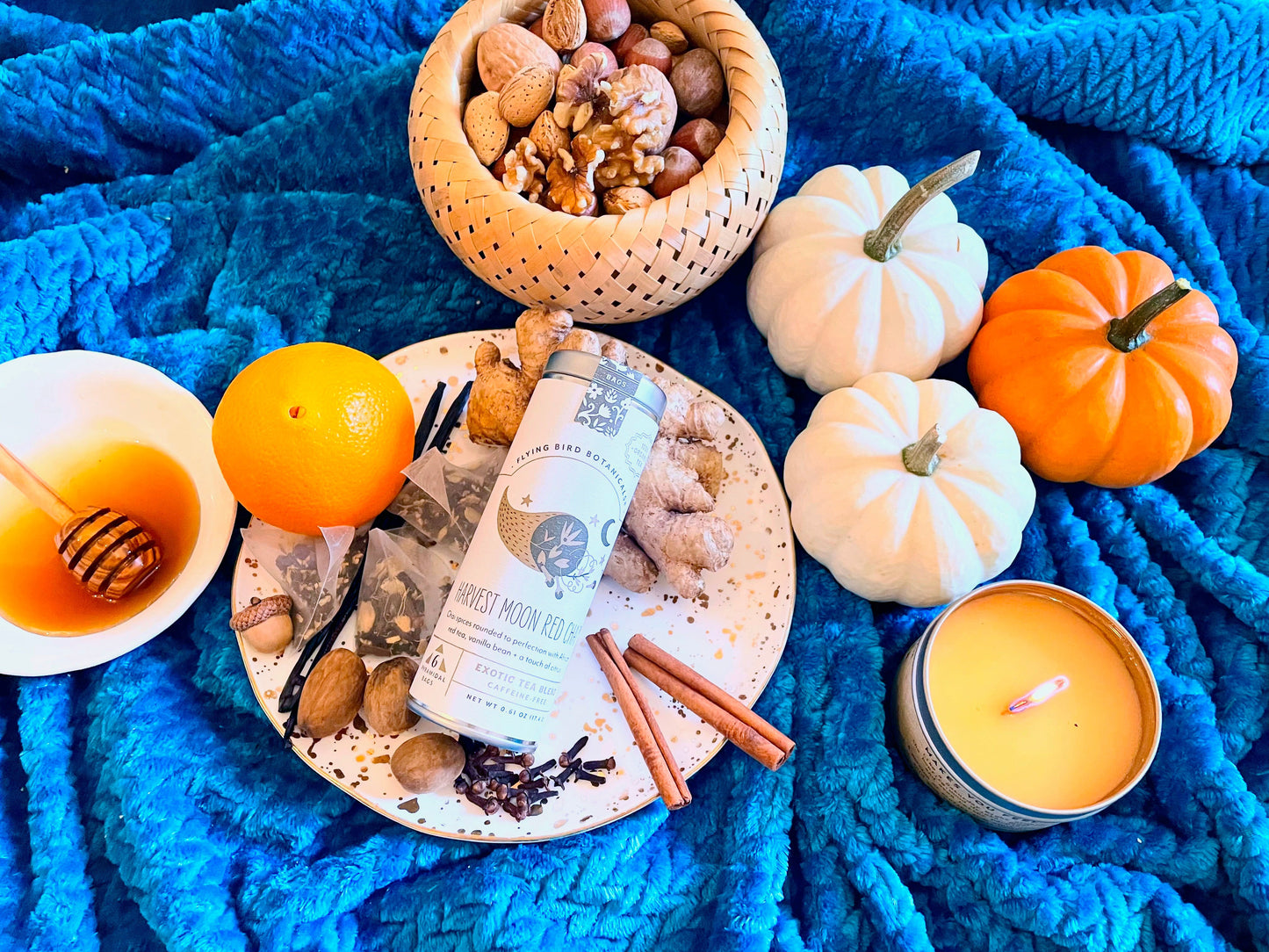 Build Your Own Custom Wellness Box with Organic Eye Pillow, Tea, Soy Candle & Greeting Card w. Envelope