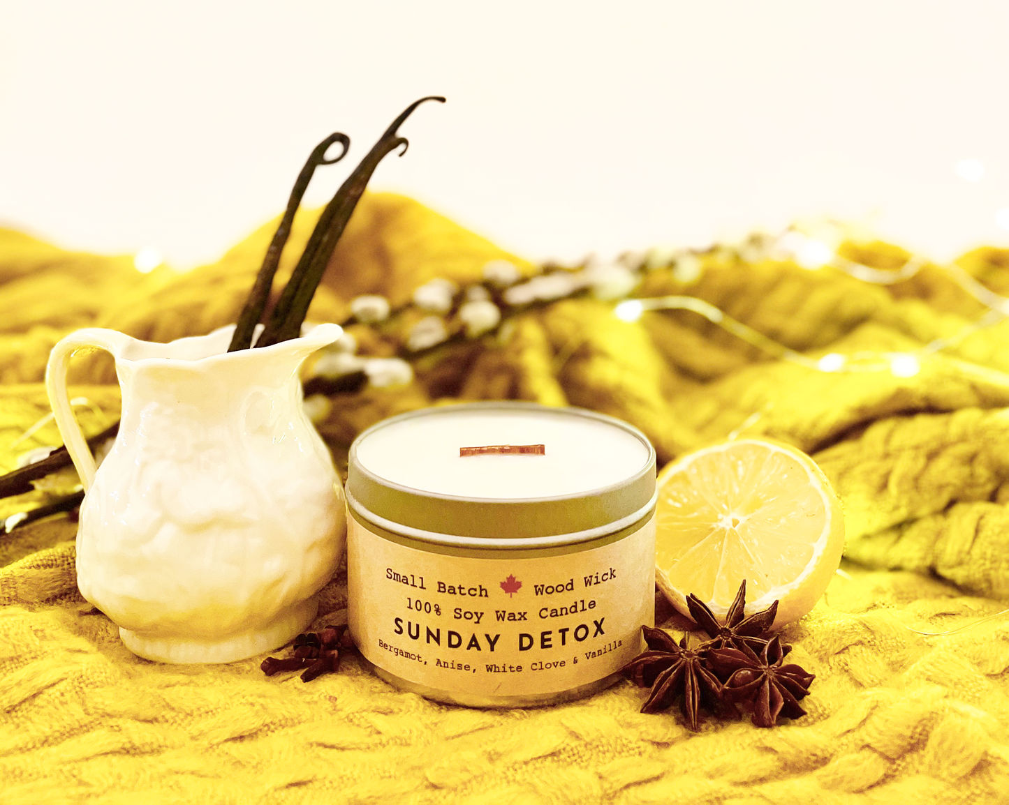 Build Your Own Custom Wellness Box with Organic Eye Pillow, Tea, Soy Candle & Greeting Card w. Envelope