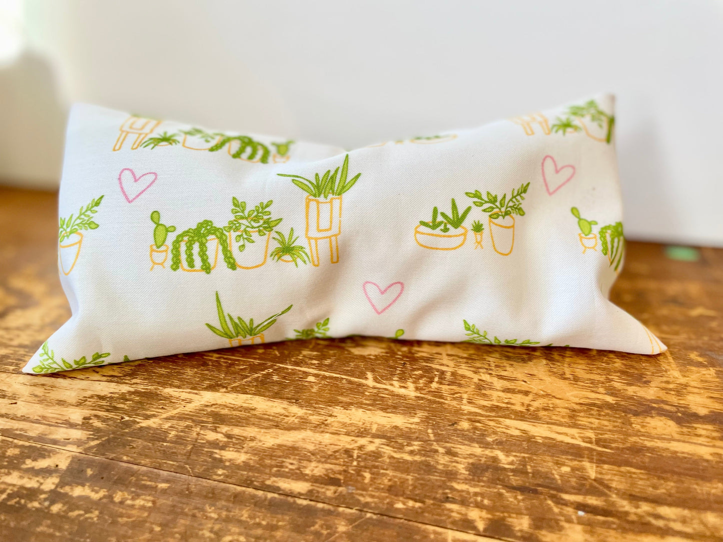 Scented Serenity Organic Eye Pillow - Houseplant Love on White (Love in Bloom Collection)