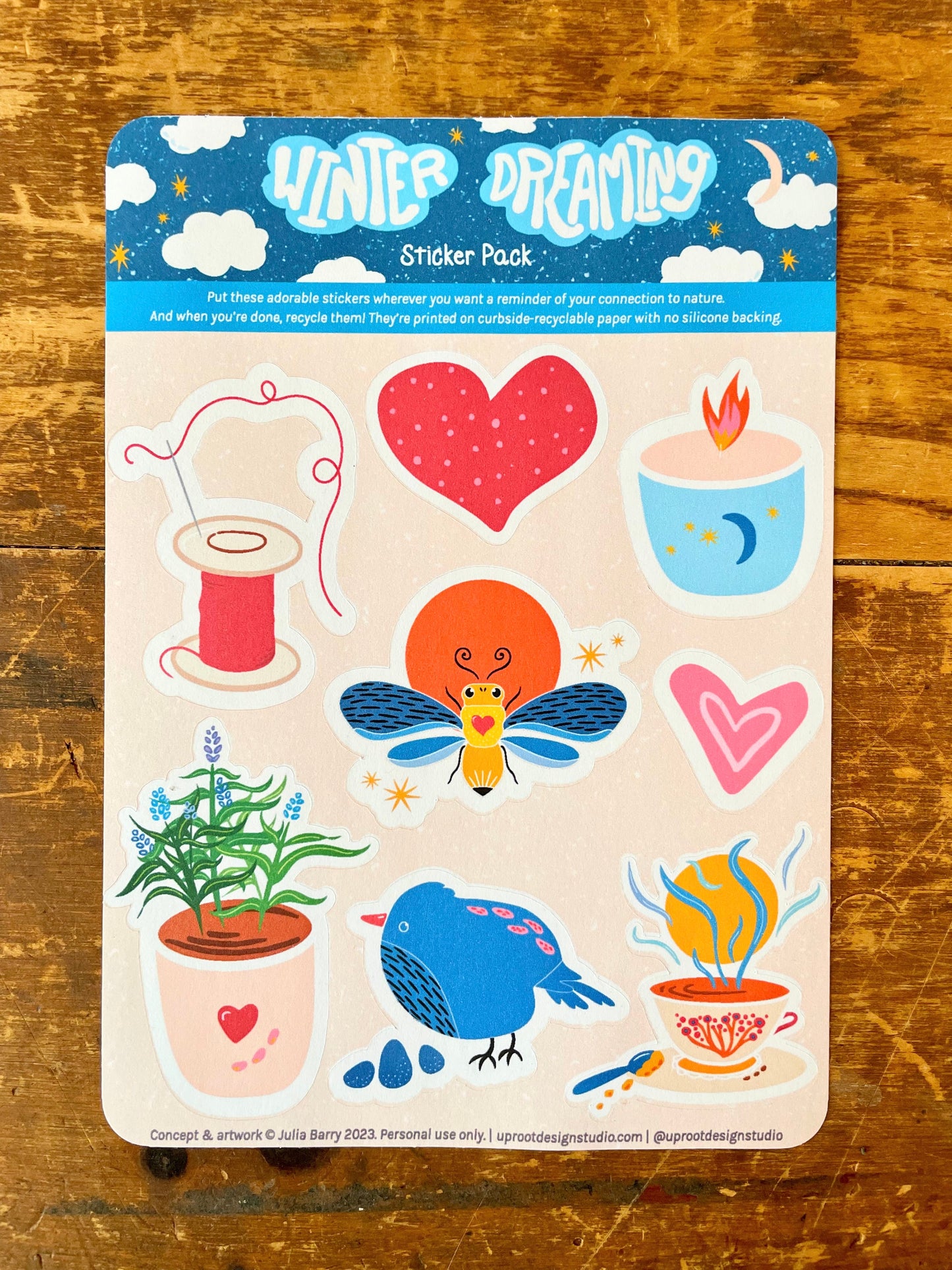 "Celebrate & Sparkle" Gift Box: Winter tea, Honey, Candle, Cards, Sticker, Meditations, Journal (Winter Dreaming)
