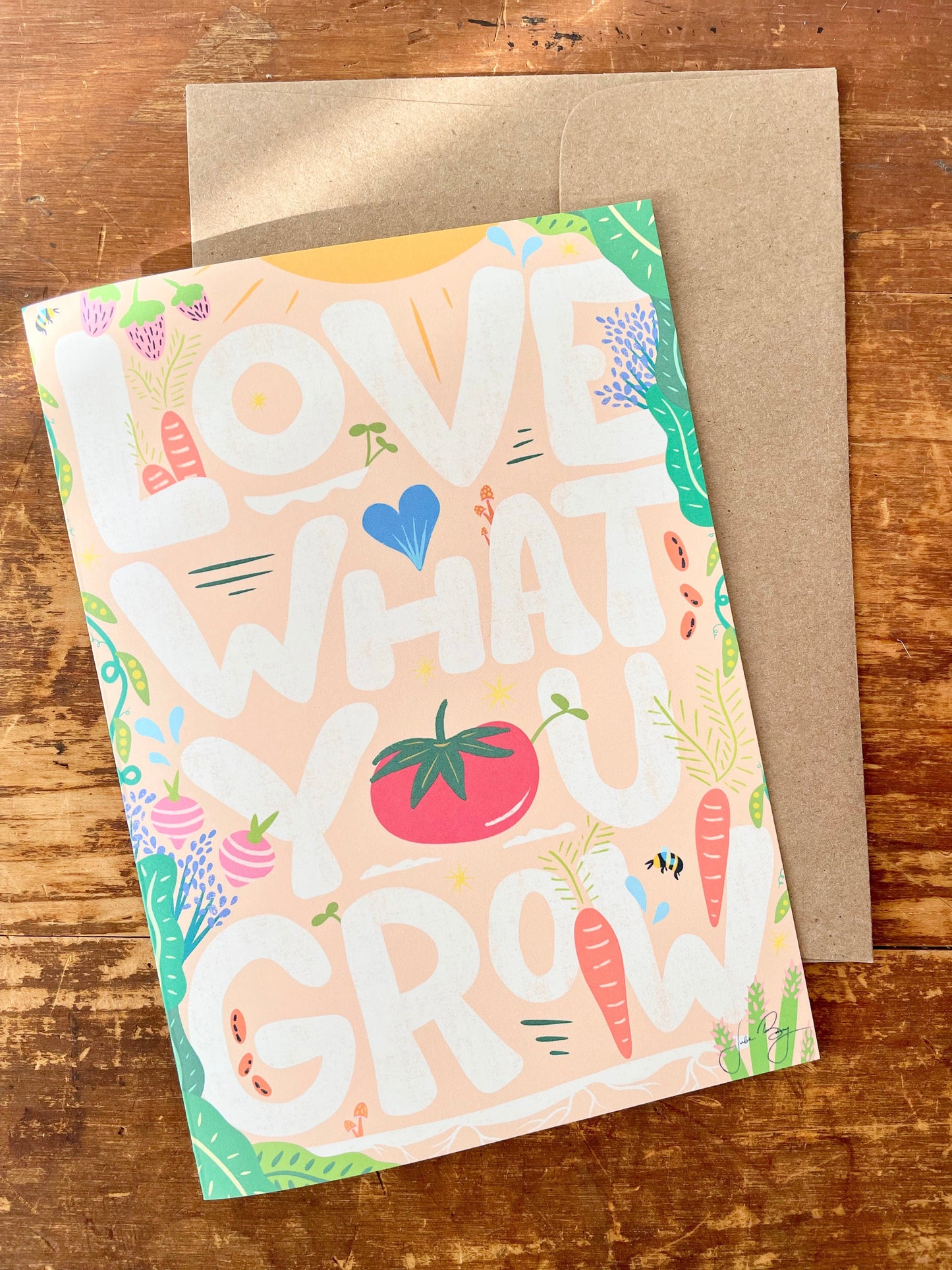 Eco Recycled 4x6 Greeting Cards w. Hand-Drawn Art + Recycled Envelopes, Blank inside - Assorted (Grow & Bloom)