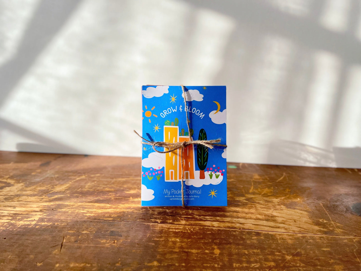 Golden Light Candle Relaxation Set: "Lakehouse" Scented (Flowers + Pine + Fresh Air) Candle,  Meditation Card + Mindfulness Journal (Grow & Bloom)