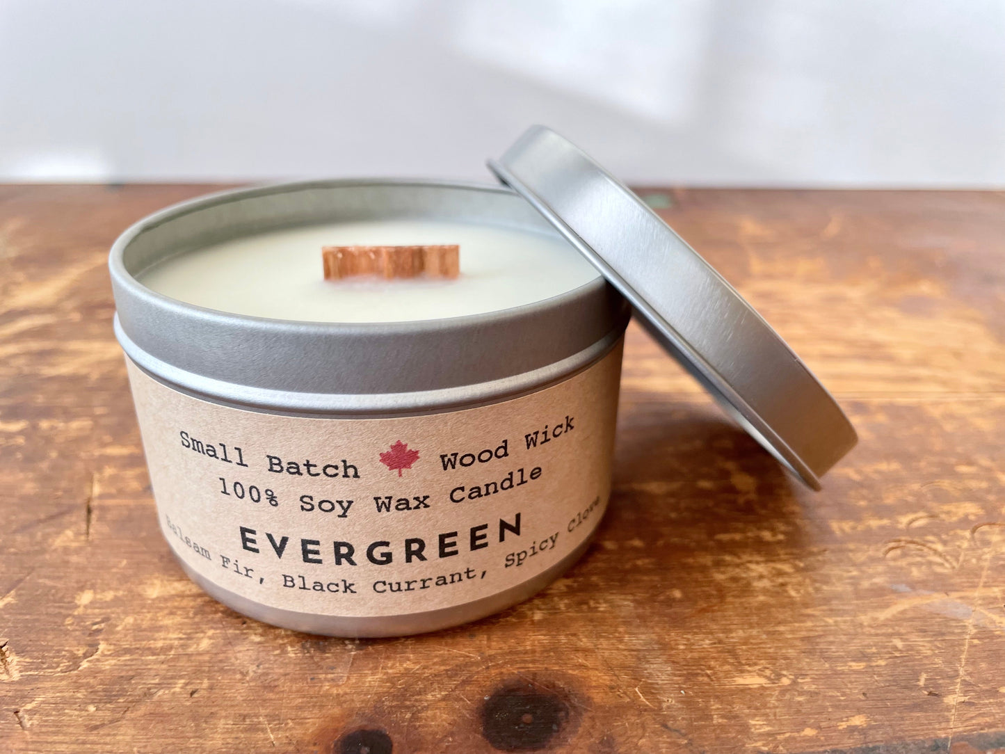 "Evergreen" Soy Crackling Wick Eco-Candle - Balsam + Black Currant + Clove (Shine On / Winter Dreaming)