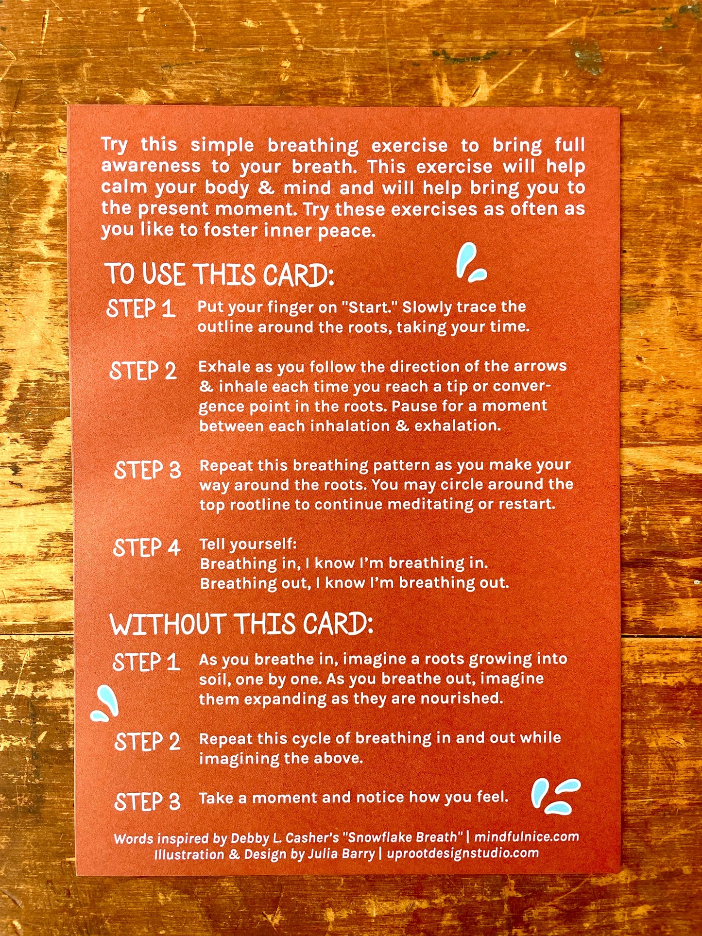 "Rooted Meditation" Hand-Illustrated Meditation Card w. Instructions 5x7"
