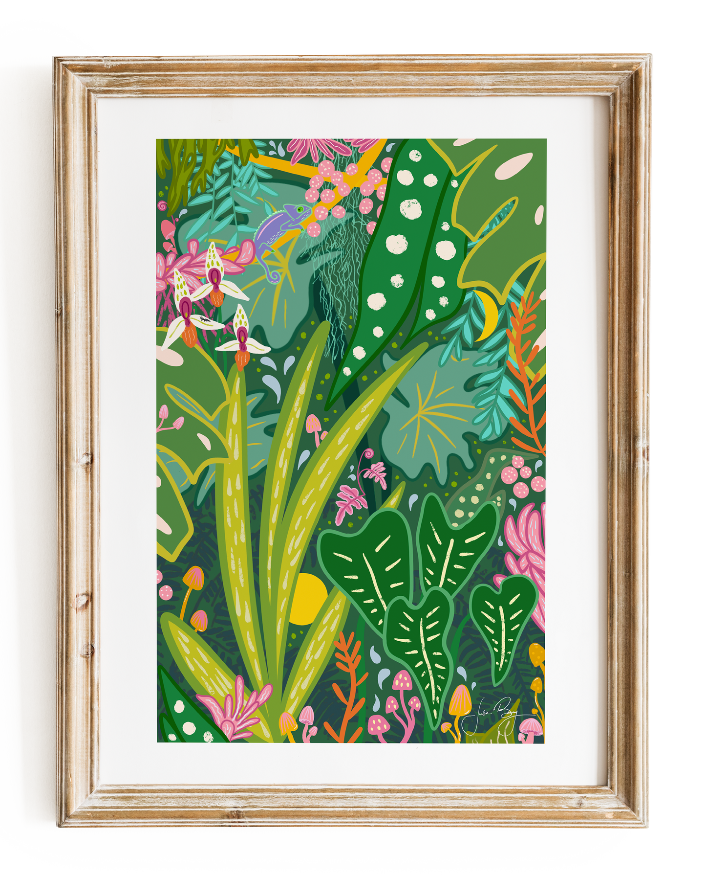 "Into the Jungle" Colorful Eco-Art Print 5x7"