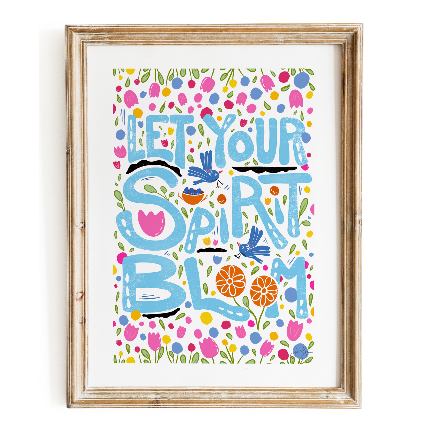 "Let Your Spirit Bloom" Meditative Eco-Art Print 12x18"