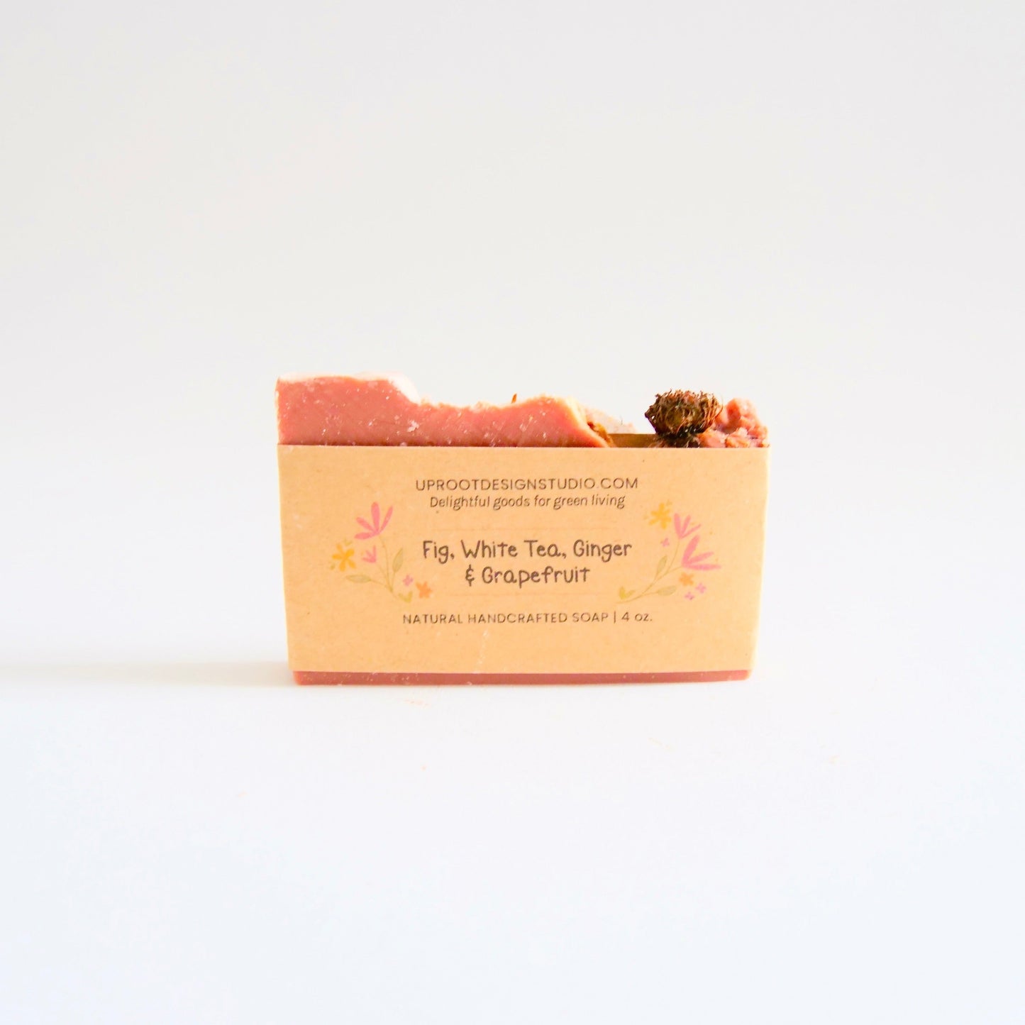 Fig, White Tea, Ginger & Grapefruit Handmade Scented Soap w. Foraged, Natural, Organic Ingredients for a Refreshing Spa Experience