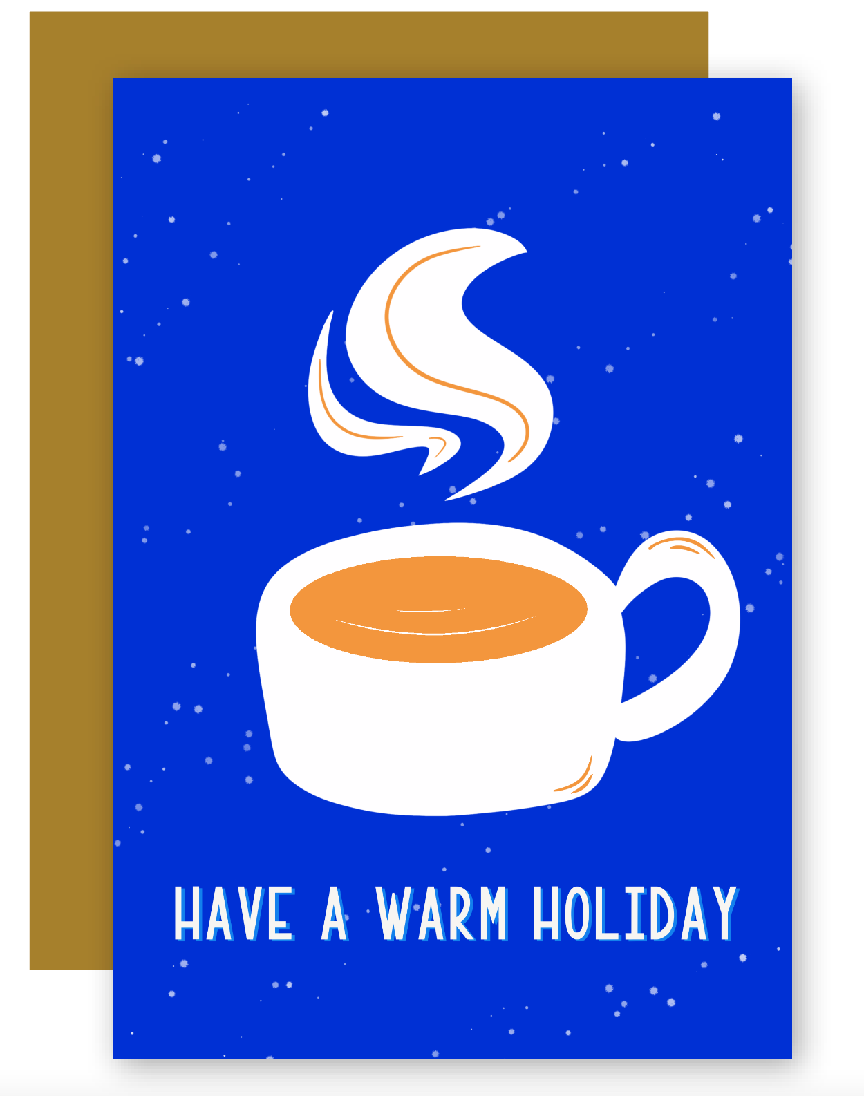 Warming Holiday Mug on Solid Bright Color Backgrounds Greeting Cards + Matching Envelope, Blank Inside - Assorted (Winter Wishes)