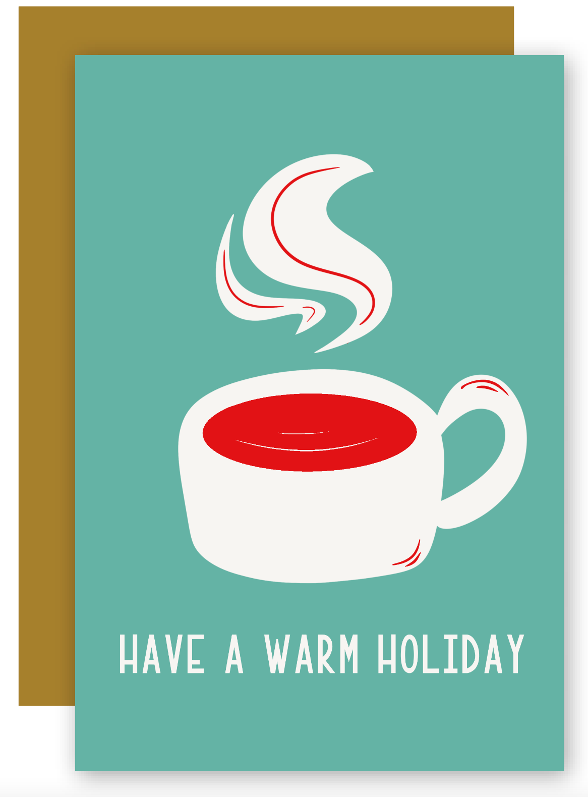 Warming Holiday Mug on Solid Bright Color Backgrounds Greeting Cards + Matching Envelope, Blank Inside - Assorted (Winter Wishes)
