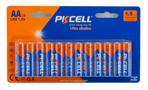 PKCell Ultra Alkaline AA Batteries 24 Pack 10 YEAR SHELF LIFE