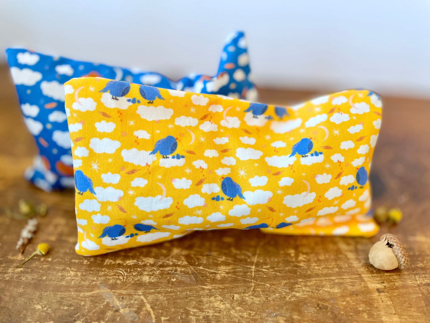Scented Serenity Eye Pillow - Birds on Yellow (Winter Dreaming Collection)