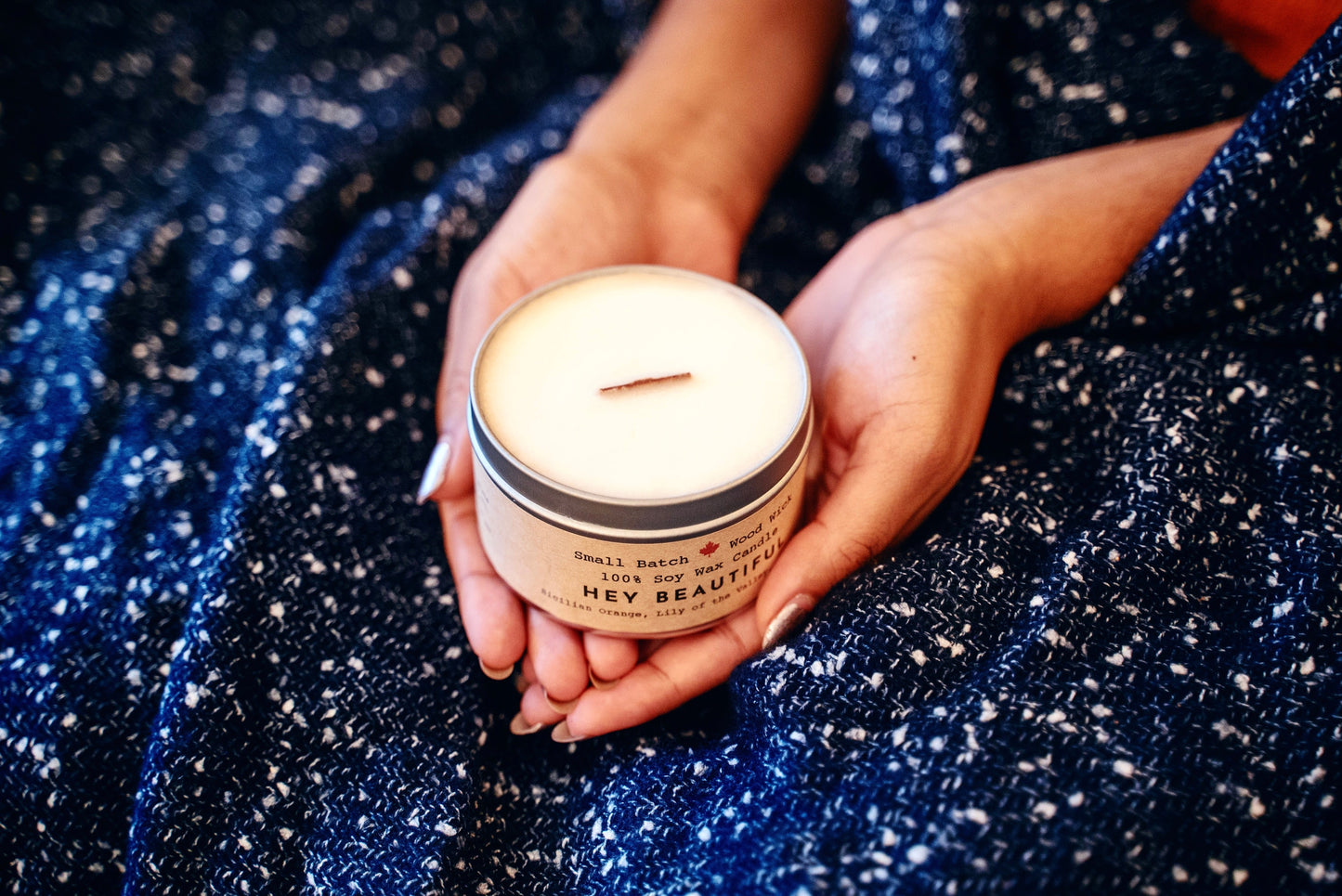 "New Beginnings" Soy Crackling Wick Eco-Candle - Champagne, Apple Blossom & Neroli Scent (Shine On / Winter Dreaming)