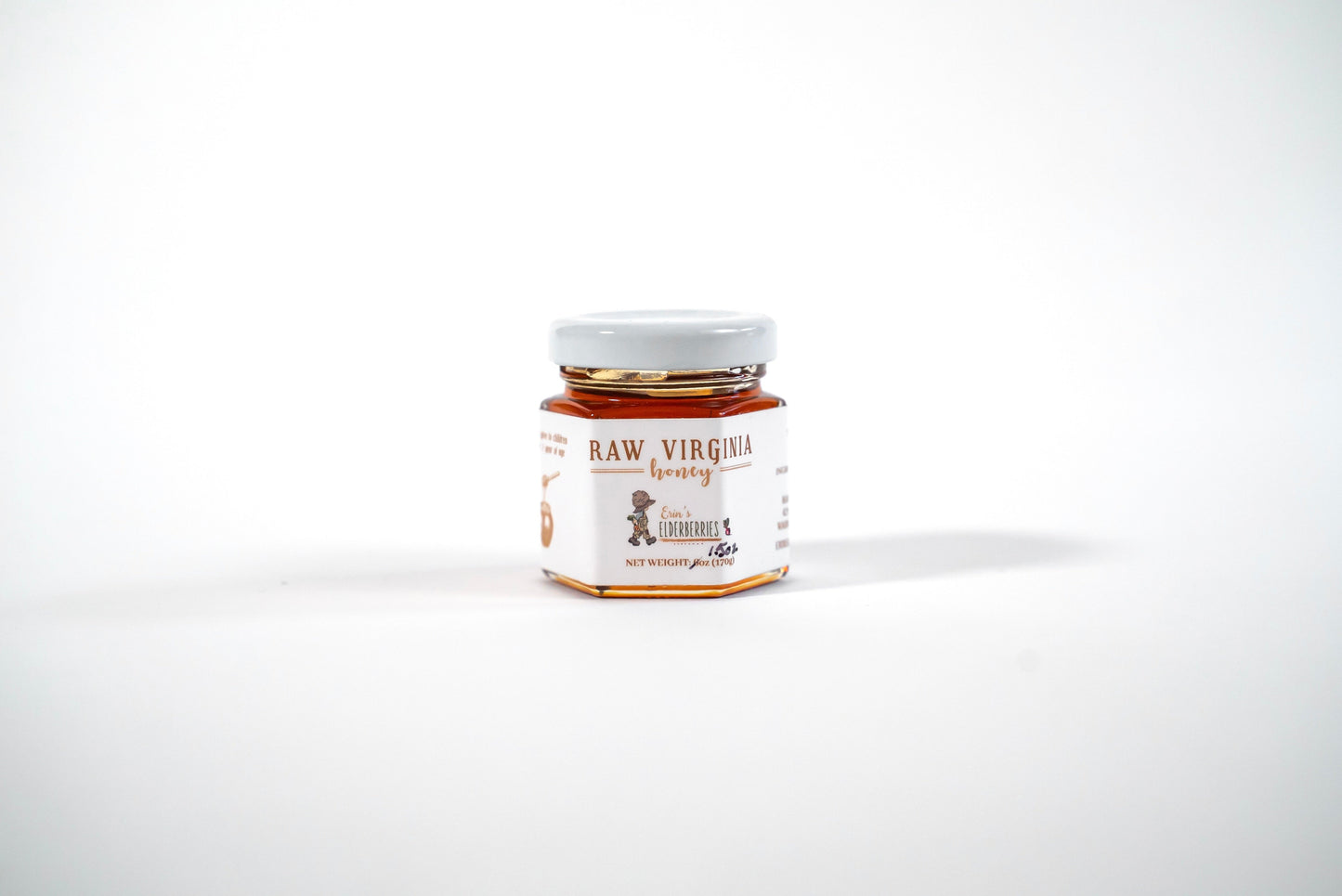 Life is Sweet: Raw Virginia Honey (2oz Hexagonal Glass Jar)