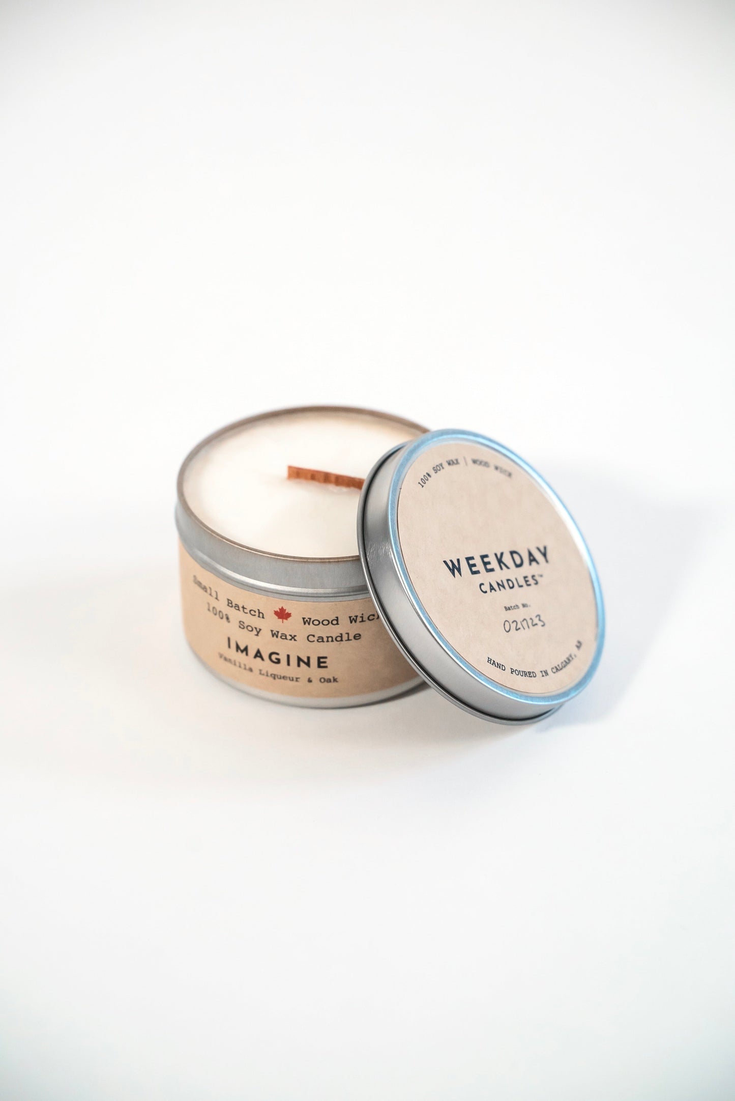 Winter Light Candle Relaxation Set: "Imagine" Scented Candle (Vanilla Liqueur + Oak), Meditation Card + Mindfulness Journal (Winter Dreaming)