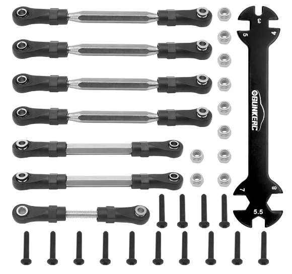IRonManRc SLASH 4wd/2wd Aluminum Adjustable Turnbuckles/Camber Link Set (Black)