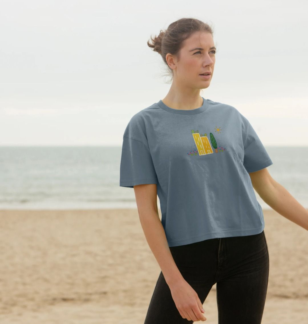 Green Cities Crop Top Boxy T-Shirt